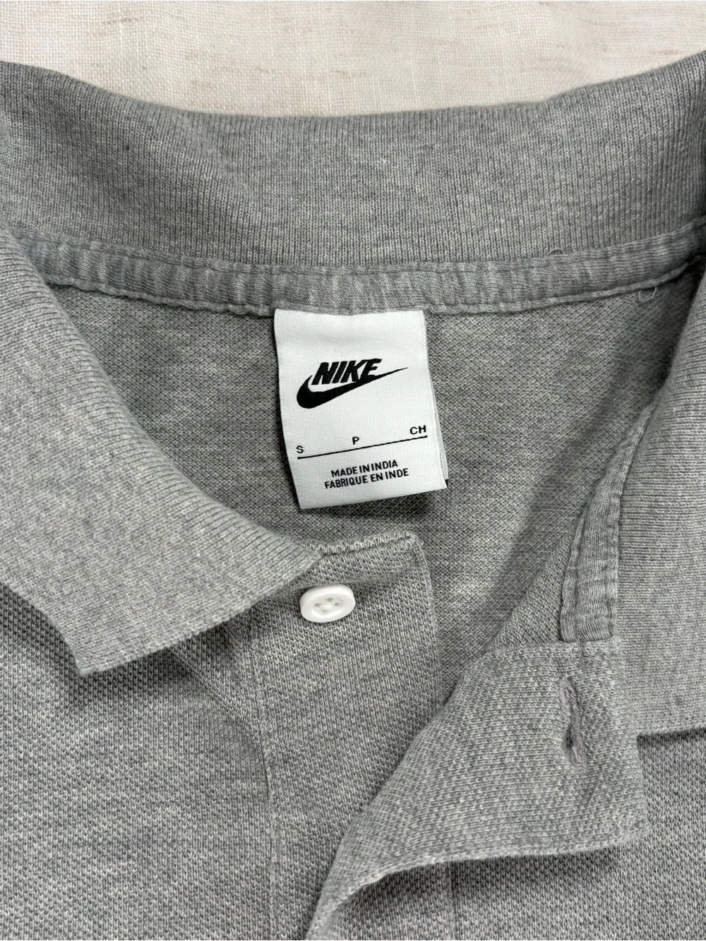Nike Men’s Light Grey Polo with White Swoosh